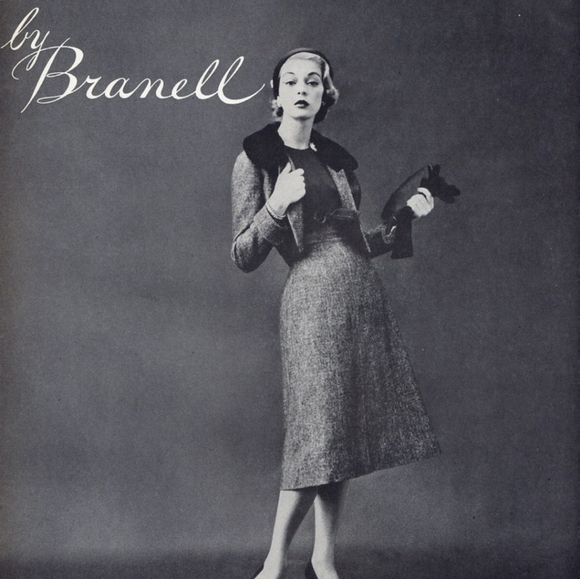 VTG 50s Branell Mink Collar Cropped Suit Jacket - Picture 11 of 16